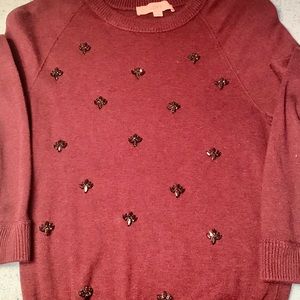 Dark purple beaded sweater